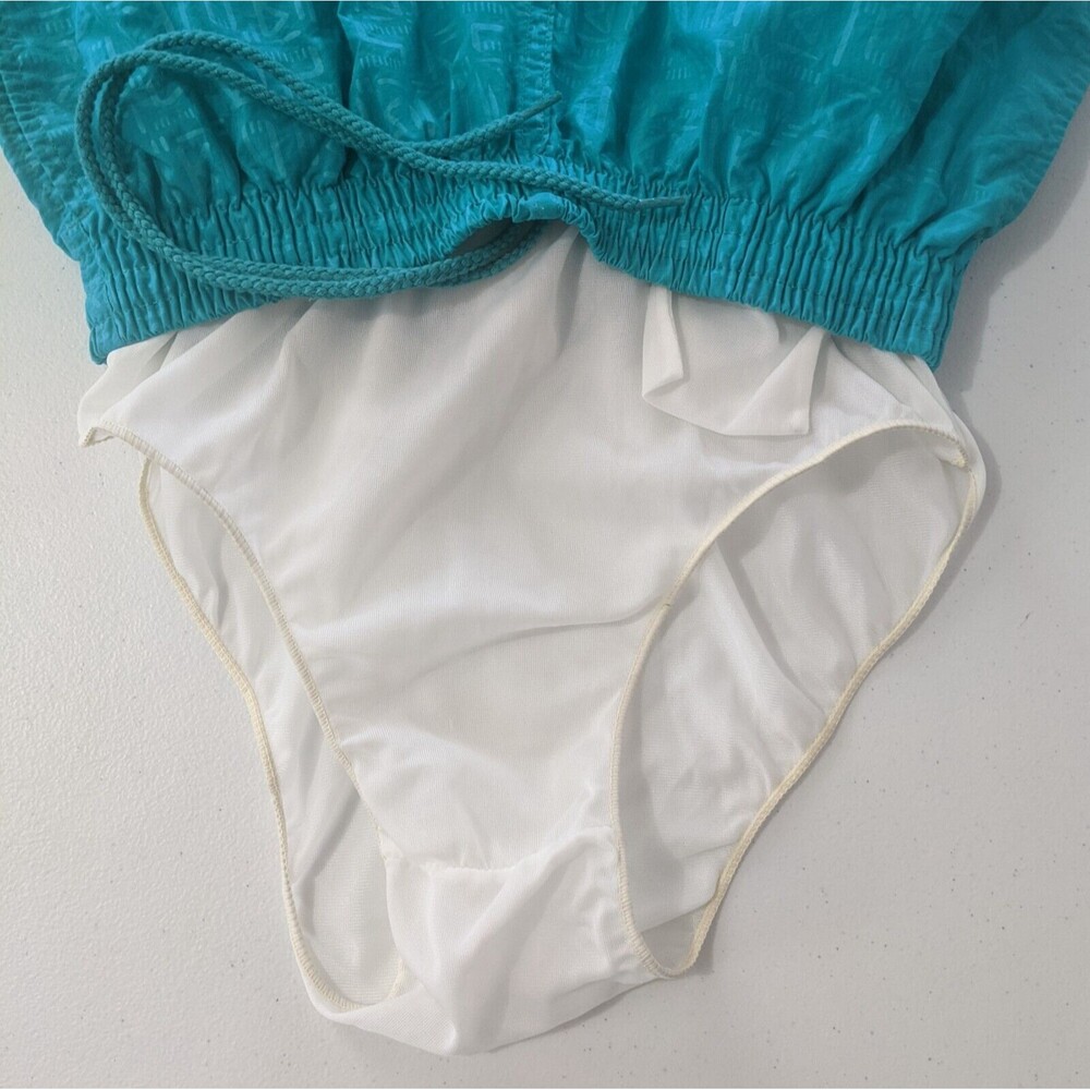 Vintage Adidas Swim Trunks Board Shorts Mens Small Lined Trefoil 90s Teal Nylon - Picture 7 of 9